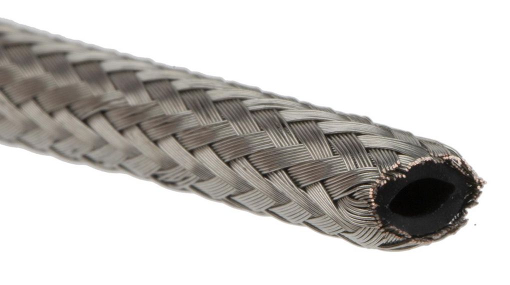 Geflechtschlauch 3.5 ... 7.5mm Verzinntes Kupfer 10m Silber, Rolle à 10 Meter
